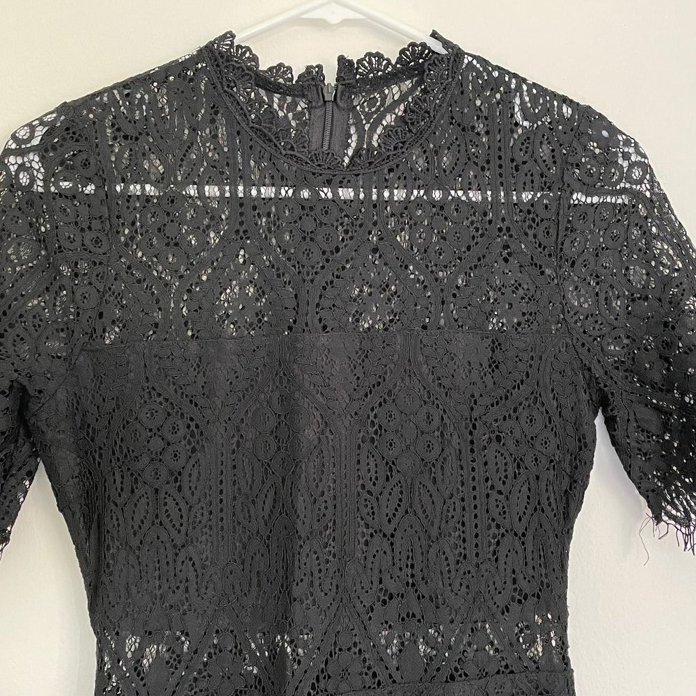 Sexy Black Lace Midi Dress Lulus